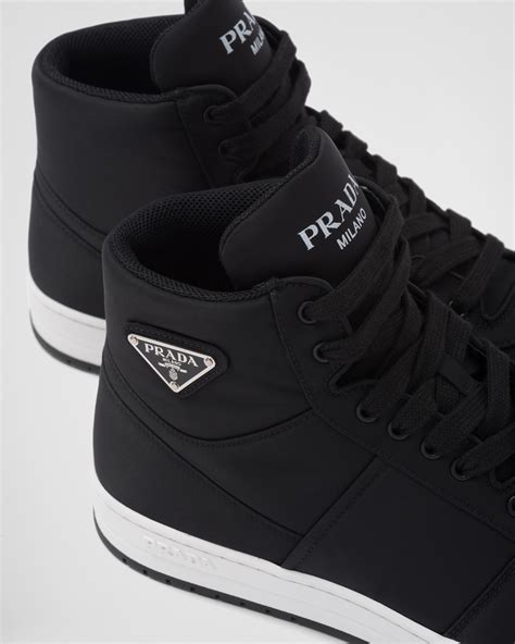 high top black prada sneakers|prada gabardine high top sneakers.